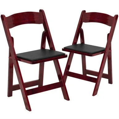 Flash Furniture Set Of 2 Folding Chair In Mahogany Finish 2-XF-2903-MAH-WOOD-GG