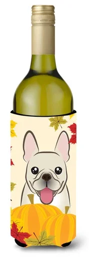 French Bulldog Thanksgiving Wine Bottle beverage Insulator Hugger BB2044LITERK