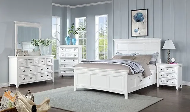 Furniture of America – Castile 3 Piece California King Bedroom Set in White – CM7413WH-Ck-3SET
