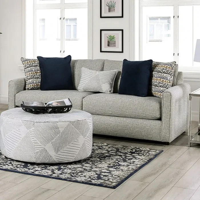 Furniture of America – Chancery Sofa in Gray/Navy – SM8194-SF