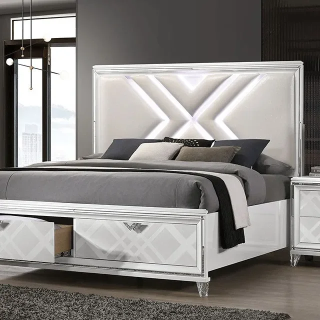 Furniture of America – Emmeline California King Bed in White – FOA7147WH-CK