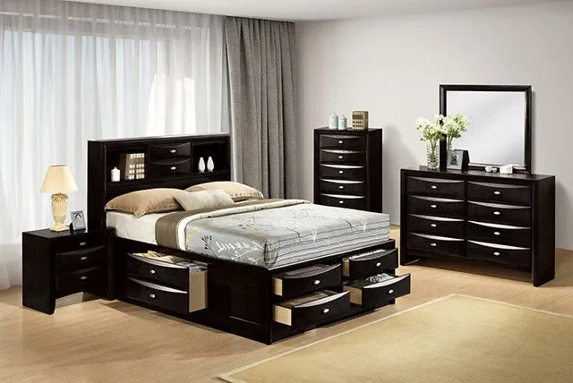 Furniture of America – Zosimo 6 Piece Full Size Storage Bedroom Set in Black – FM7210BK-F-6SET