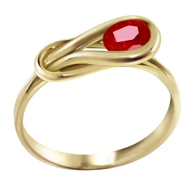Galaxy Gold 0.65 ct 14k Solid Gold Ring Ruby – Size 5.5