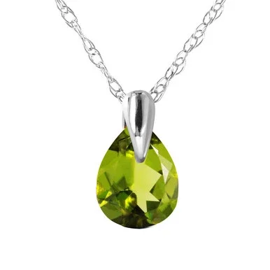 Galaxy Gold 0.68 Carat 14k14″ Solid White Gold Necklace with Natural Peridot
