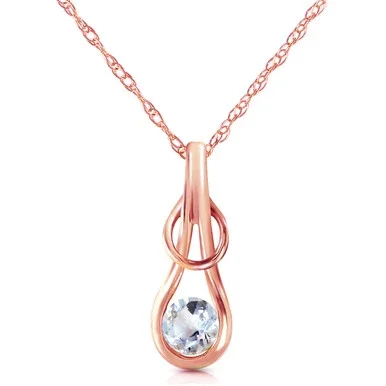 Galaxy Gold 14k 20″ Rose Gold Necklace with Natural Aquamarine – 4244R_20