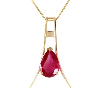 Galaxy Gold 14k 20″ Solid Rose Gold Necklace 1.7 ct Ruby Pendant – 2505Y_20