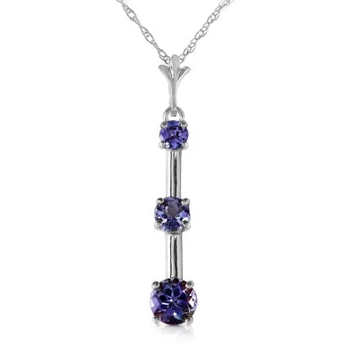 Galaxy Gold 14k 20″ White Gold Necklace with Natural Tanzanites