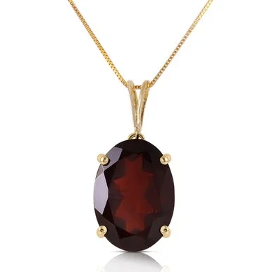 Galaxy Gold 14k 20″ Yellow Gold Necklace with 6 Carats Natural Oval-shaped Garnet
