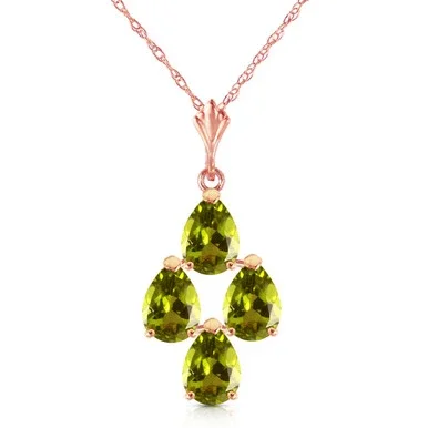 Galaxy Gold 14k 22″ Rose Gold Necklace with Pear-shaped Peridots