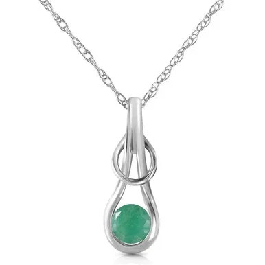 Galaxy Gold 14k 22″ White Gold Necklace with Natural Emerald