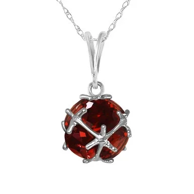 Galaxy Gold 14k 22″ White Gold Necklace with Natural Garnets