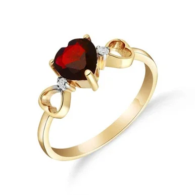 Galaxy Gold 14k Yellow Gold Heart-shaped Garnet Ring – Size 10
