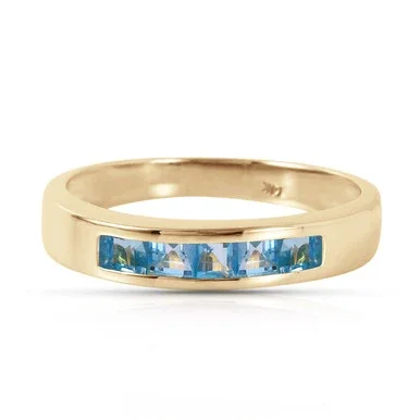 Galaxy Gold 14k Yellow Gold Ring with Natural Blue Topaz – Size 5.5