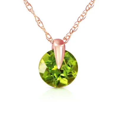 Galaxy Gold 14k14″ Rose Gold Necklace with Natural Peridot – 2651R_14
