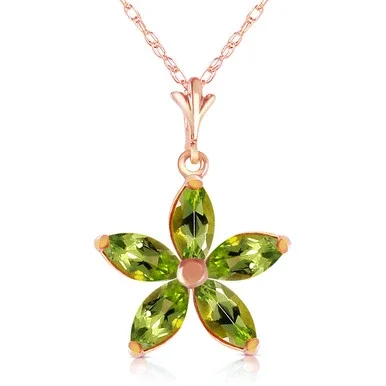 Galaxy Gold 14k14″ Rose Gold Necklace with Natural Peridots