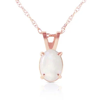Galaxy Gold 14k14″ Rose Gold Oval-shaped Natural Opal Pendant Necklace