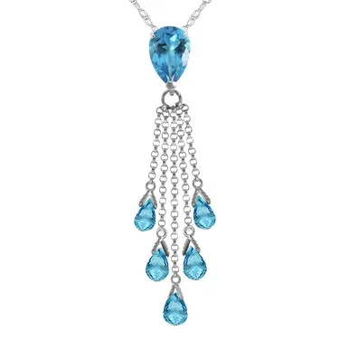Galaxy Gold 7.5 CTW 14k Solid White Gold Necklace with Briolette Blue Topaz Pendant – 1481W_16
