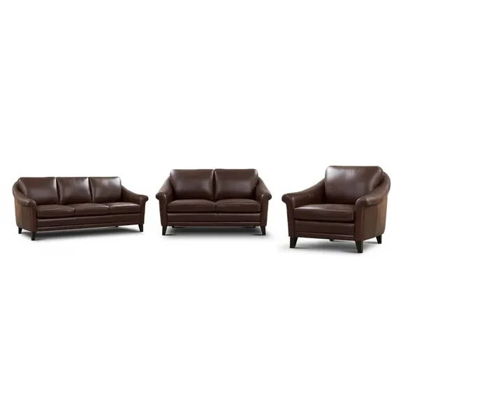 GFD Leather – Sienna Brown Leather 3 Piece Living Room Set – 501035
