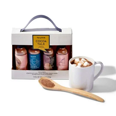 Gourmet Cocoa Mixes Gift Set, Flavors Include Double Chocolate, French Vanilla, Peppermint Mocha, and Gingerbread Mixes, Pack of 4