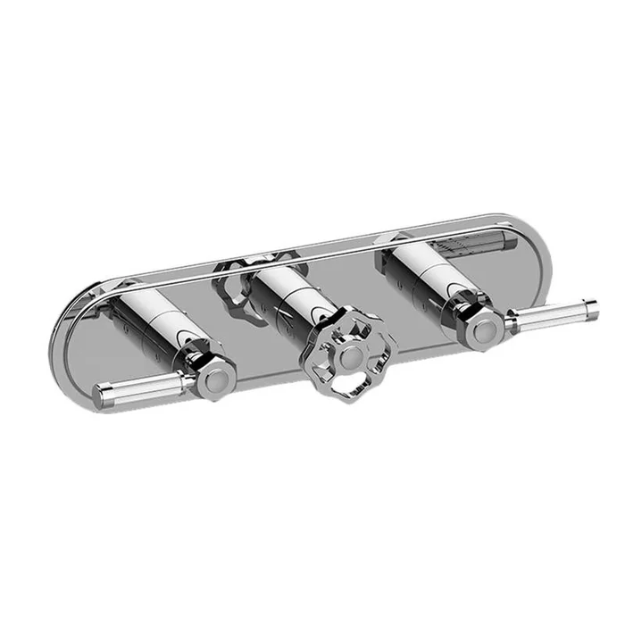 Graff M-Series Transitional 3-Hole Trim Plate w/Vintage Handles (Horizontal Installation)
