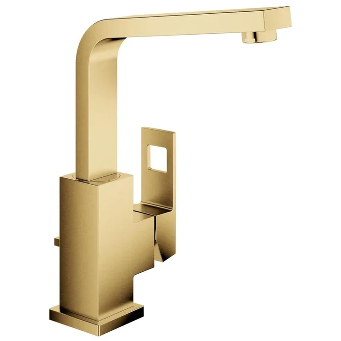 Grohe Eurocube 1.2 GPM Single Hole Bathroom Faucet with EcoJoy, SilkMove, StarLight, and QuickFix Technologies – Includes Pop-Up Drain Assembly