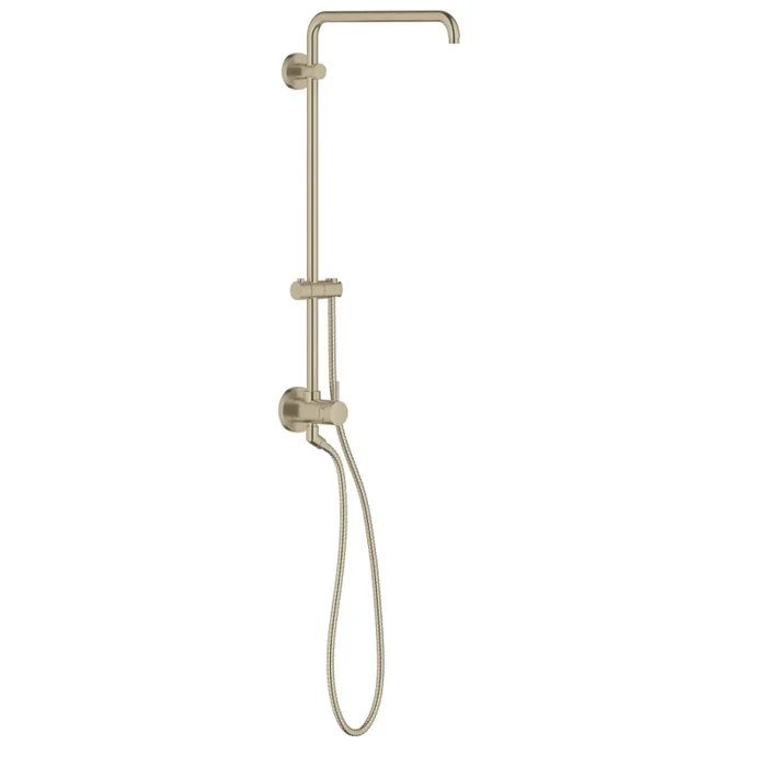 Grohe Retro-Fit Shower with 25″ Center to Center Slide Bar, Rain Shower Arm, and Hose