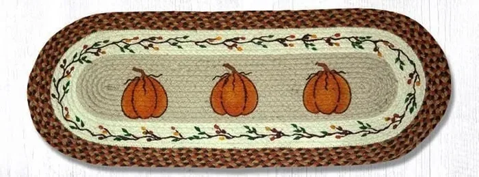 Harvest Pumpkin Oval Jute Runner