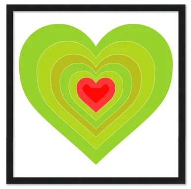 Heart Three Times Too Small 15.5″ x 15.5″ Framed Christmas Wall Decor Art Print Sign Poster in a Black Wooden Frame with UV Acrylic and Hangers