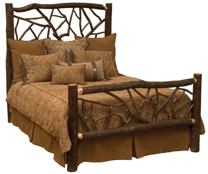 Hickory Log Twig Bed – Queen