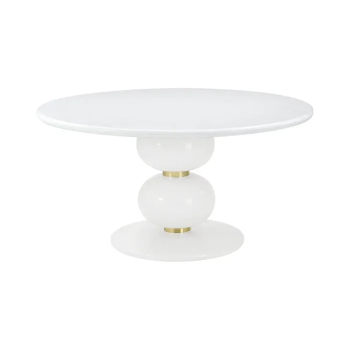 Hollywood Regency Round White Dining Table
