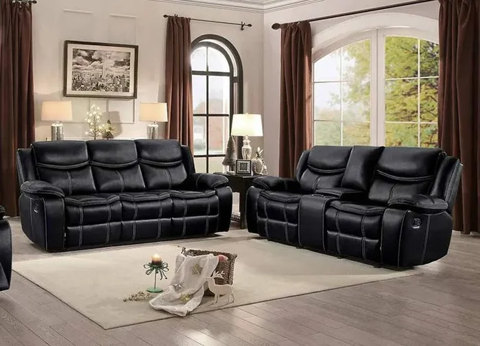 Homelegance – Bastrop 2 Piece Sofa Set – 8230BLK-2SET
