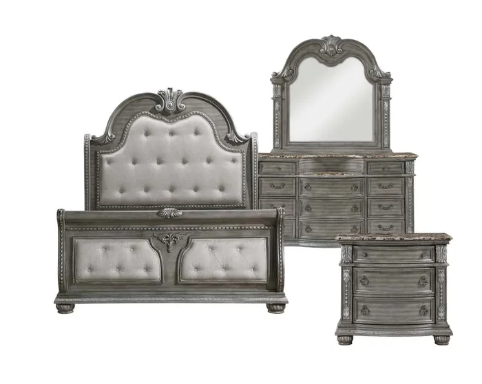 Homelegance – Bennington 4 Piece California King Bedroom Set in Grey – 1583K-1CK*4