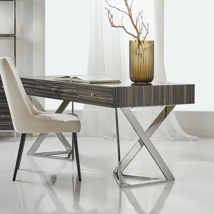 Hooker Furniture Melange Ford 68″ Wide Modern Industrial Home Office Writing Laptop Desk