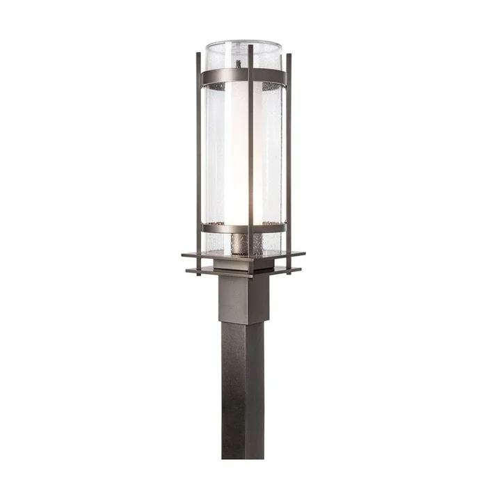 Hubbardton Forge Banded Seeded Glass Outdoor Post Light, 345897-SKT-75-ZS0684