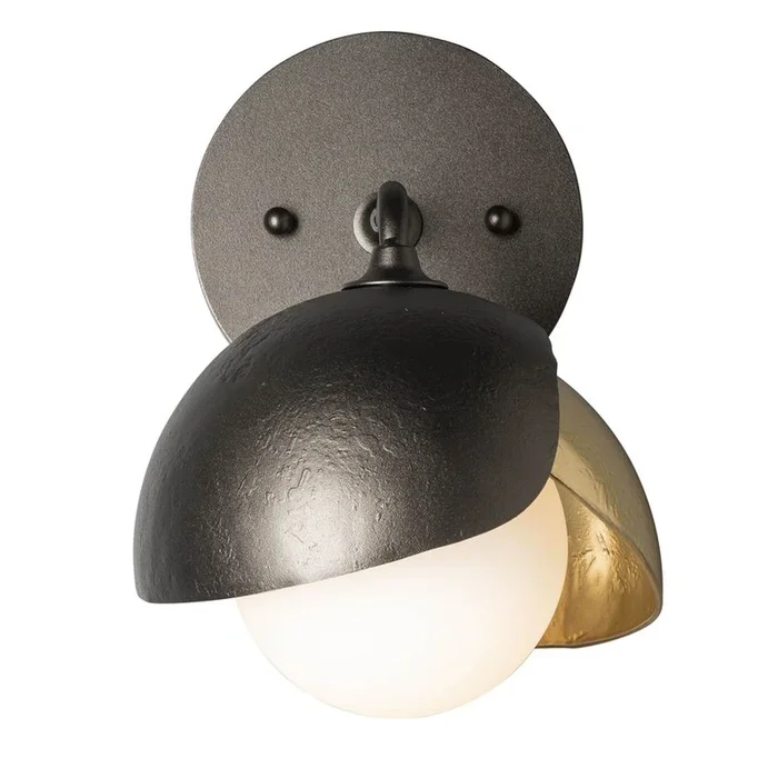 Hubbardton Forge Brooklyn 1-Light Double Shade Bath Sconce, 201374-SKT-85-84-GG0711