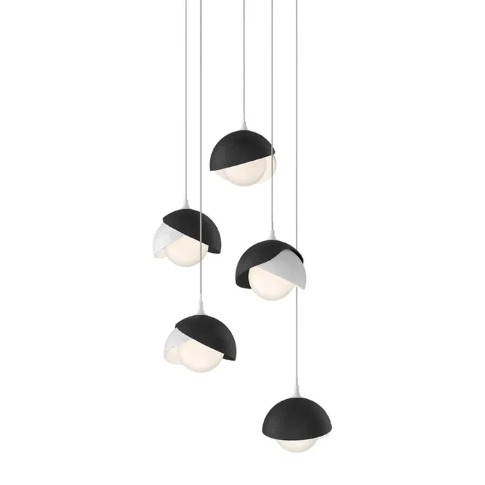Hubbardton Forge Brooklyn 5-Light Double Shade Pendant, 131125-SKT-LONG-10-GG0711