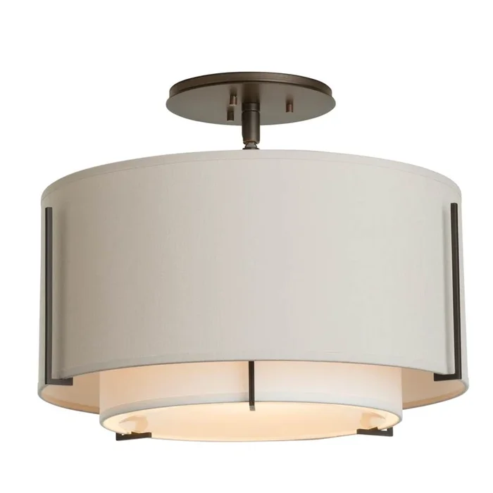 Hubbardton Forge Exos Small Double Shade Semi-Flush, 126501-SKT-20-SF1099-SF1590