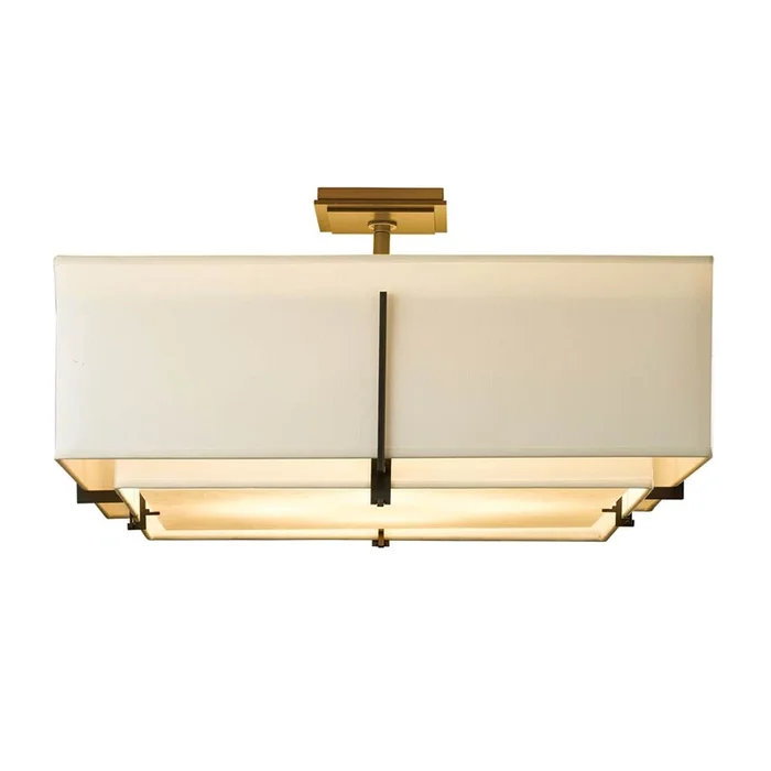 Hubbardton Forge Exos Square Large Double Shade Semi-Flush, 126513-SKT-82-SF2012-SE2401