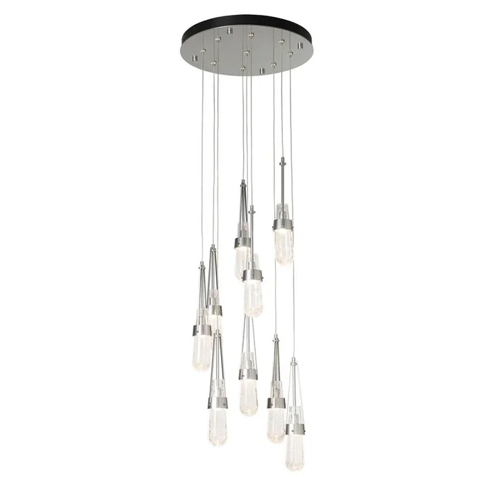 Hubbardton Forge Link 9-Light Blown Glass Round Pendant, 131100-SKT-LONG-84-YG0434