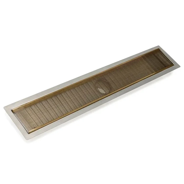 Infinity Drain 36” FF Series Complete Kit with 4” Wedge Wire Grate in Satin Bronze