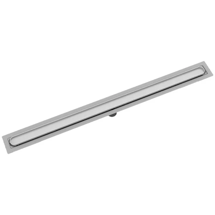 Infinity Drain 36” FF Series Complete Kit with Discorectangle Tile Insert Frame in Polished Stainless