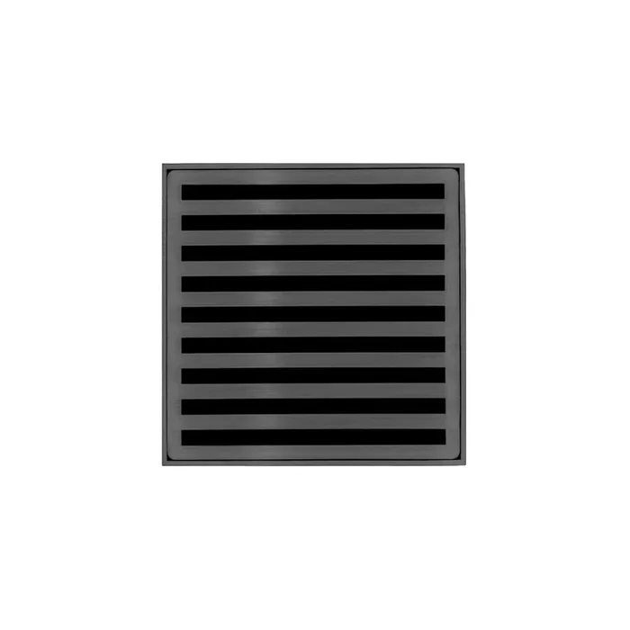 Infinity Drain 4″ x 4″ Center Drain with Lines Pattern Decorative Plate and 2″ Throat for ND 4