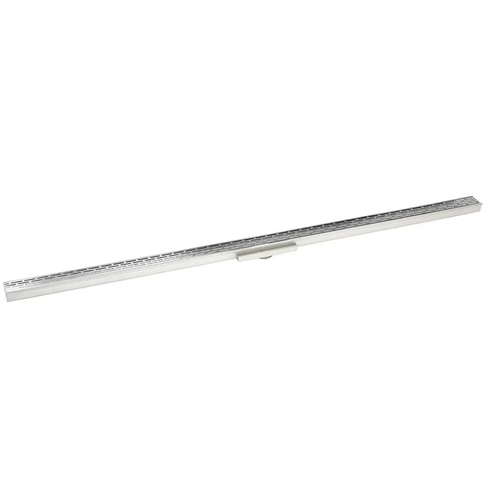 Infinity Drain 48” FX Series Complete Kit with Perforated Offset Slot Grate in Polished Stainless