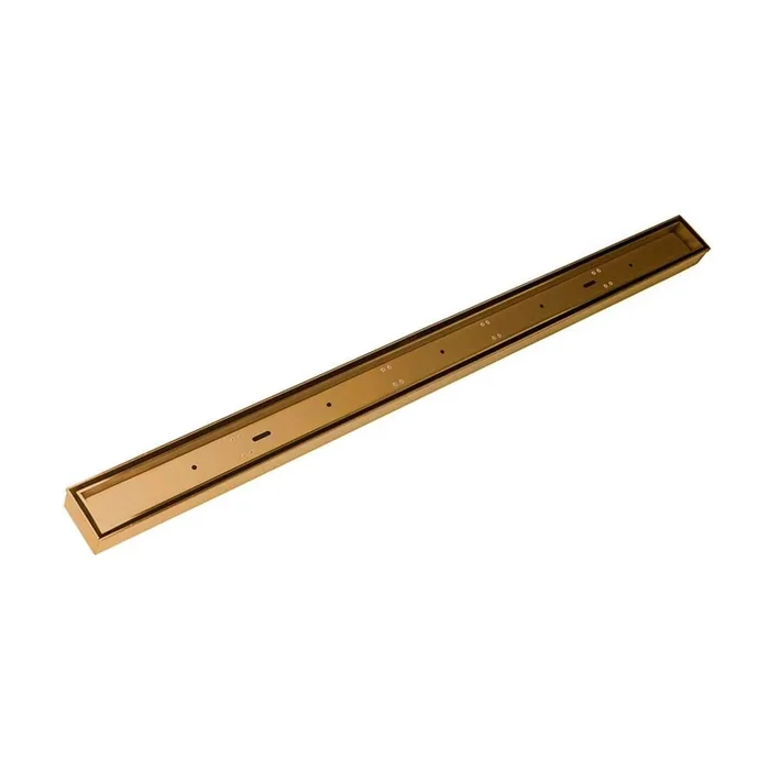 Infinity Drain 48” FX Series Complete Kit with Tile Insert Frame in Polished Brass