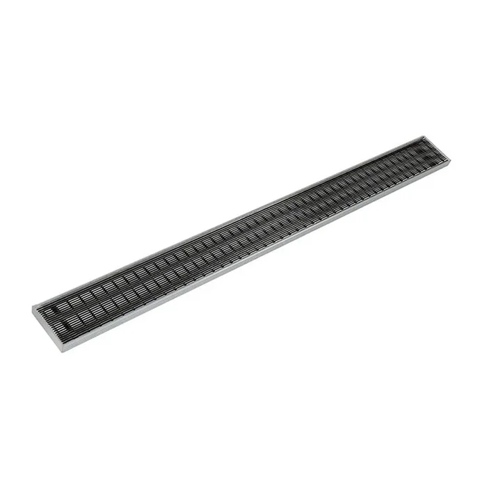 Infinity Drain 48” S-PVC Series Complete Kit with 4” Wedge Wire Grate in Matte Black