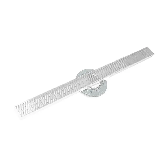 Infinity Drain 48” S-Stainless Steel Series High Flow Complete Kit with 2 1/2” Wedge Wire Grate in Matte White with PVC Drain Body, 3” Outlet
