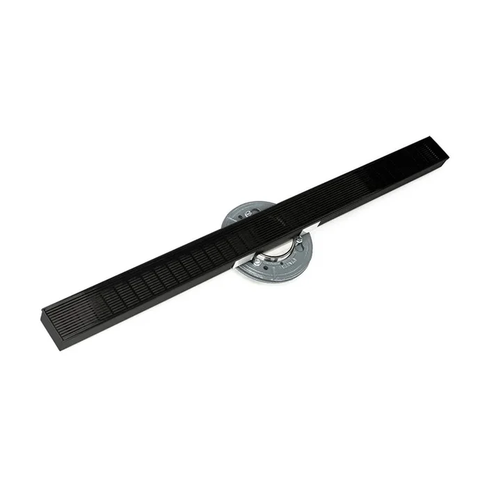 Infinity Drain 48” S-Stainless Steel Series High Flow Complete Kit with 2 1/2” Wedge Wire Grate in Matte Black with ABS Drain Body, 3” Outlet