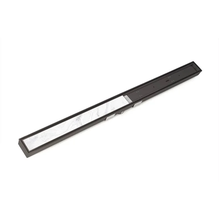 Infinity Drain 48” S-Stainless Steel Series High Flow Complete Kit with Low Profile Tile Insert Frame in Oil Rubbed Bronze with PVC Drain Body, 3” Outlet