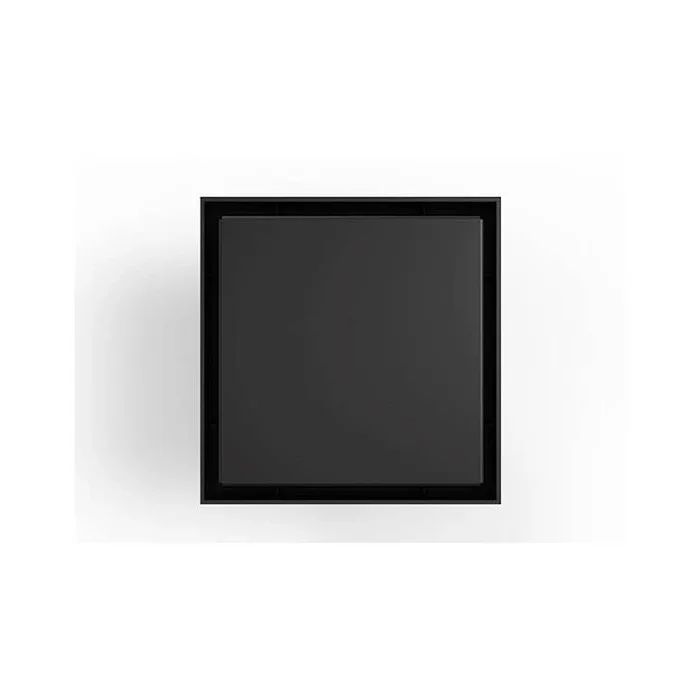 Infinity Drain 5” x 5” LSD 5 Solid Style Complete Kit in Matte Black with Stainless Steel Bonded Flange, 2” No Hub Outlet