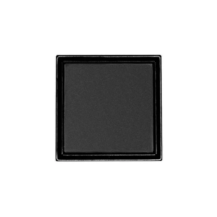 Infinity Drain 5” x 5” LTD 5 Tile Insert Complete Kit in Matte Black with PVC Drain Body, 2” Outlet